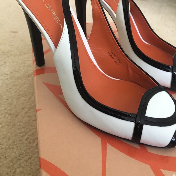 Via Spiga White/Black sling back - Picture 3 of 6